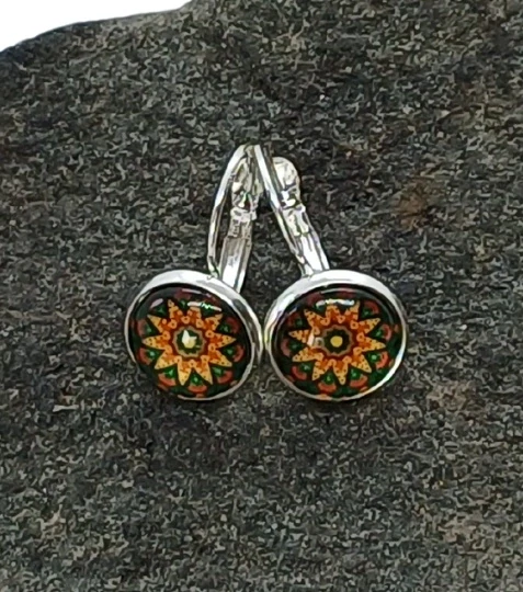 Náušnice "Sluneční mandala" - 12mm