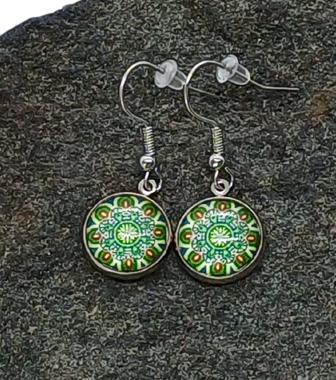 Náušnice "Zelená svěžest" - 12mm