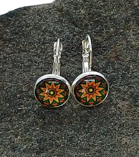 Náušnice "Sluneční mandala" - 12mm