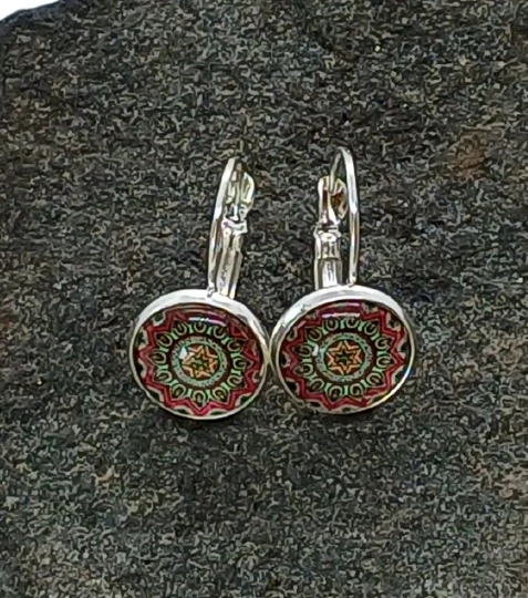 Náušnice "Květinová mandala" - 12mm