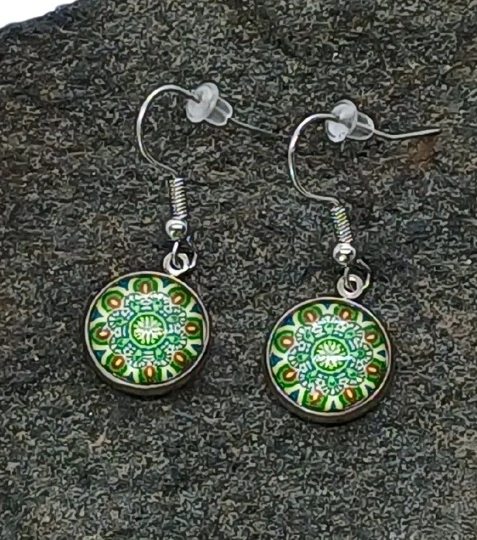 Náušnice "Zelená svěžest" - 12mm