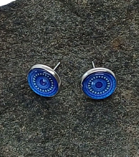 Náušnice "Modrá harmonie" - 12mm