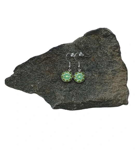 Náušnice "Zelená svěžest" - 12mm