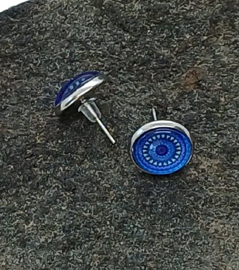 Náušnice "Modrá harmonie" - 12mm