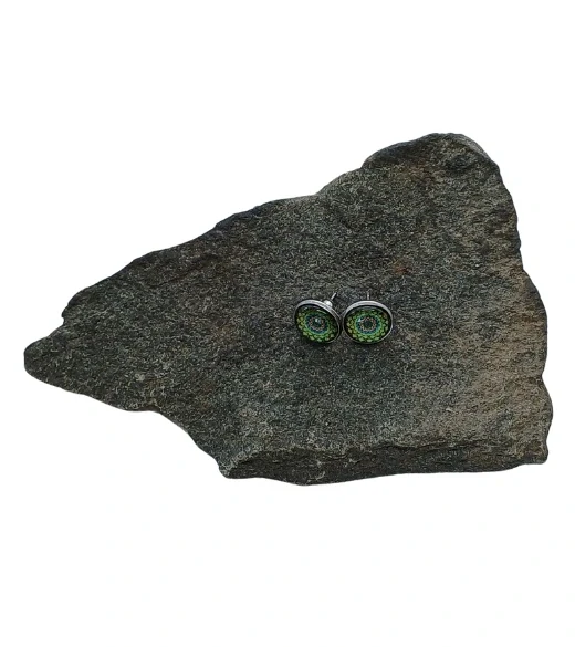 Náušnice "Zelená harmonie" - 12mm