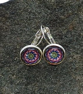 Náušnice "Duhová mandala" - 12mm